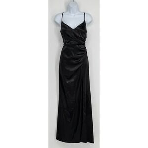 Women M Satin Maxi Slip Dress Gown Babydoll Elegant Formal Captains Dinner